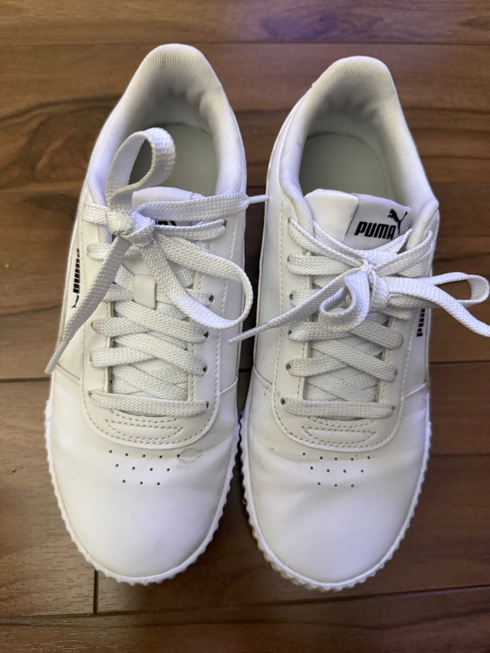 Puma White Low-Top Leather Sneakers